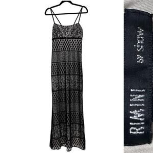 Rimini by Shaw Vintage Lace Maxi Dress Bead Spaghetti Strap Empire Waist Sz: 12